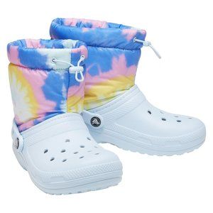 Crocs Classic Lined Neo Puff Boot - Mineral Blue/Tie-Dye